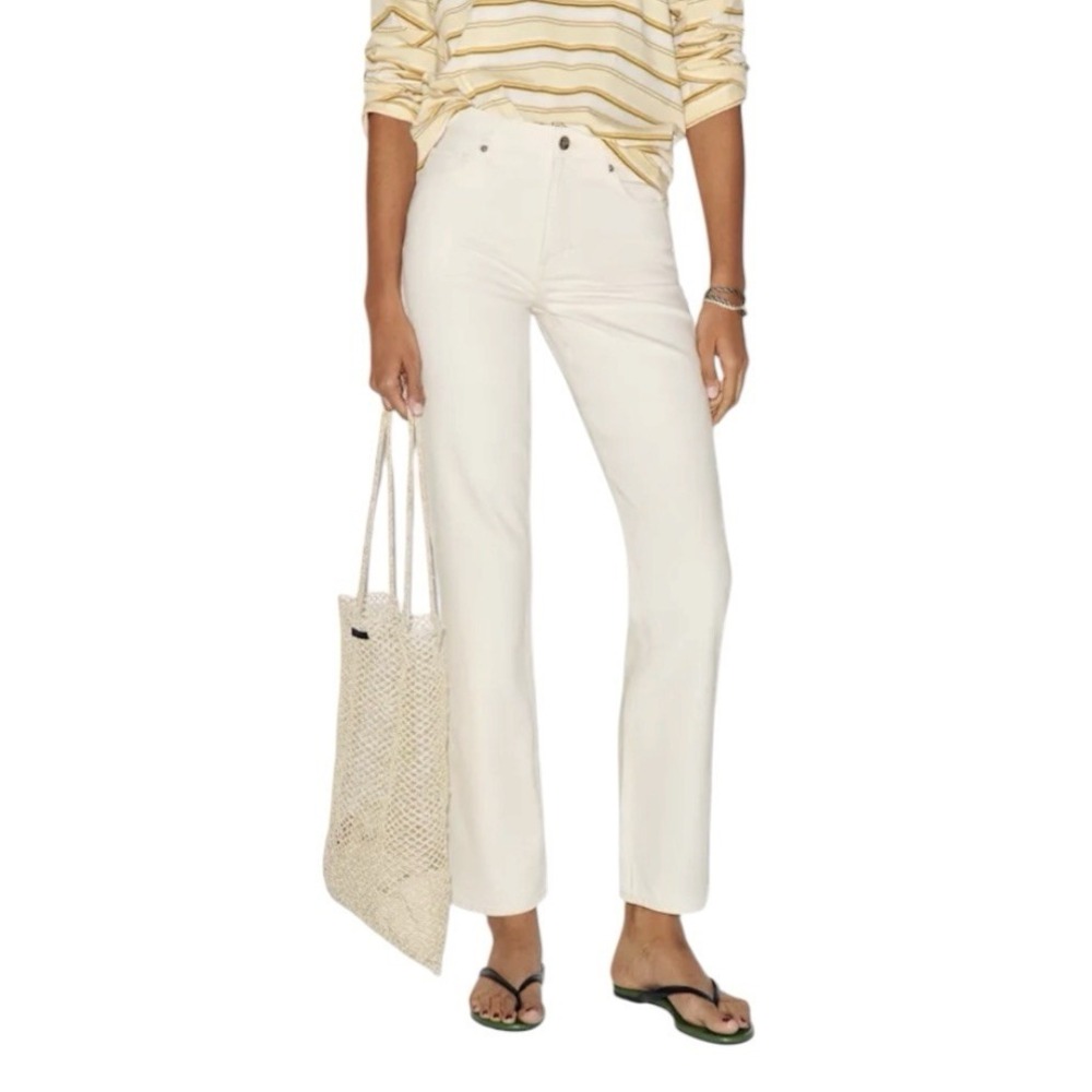 Reformation Jeans Womens Size 26 Bone Cynthia High Rise Straight Leg Minimalist